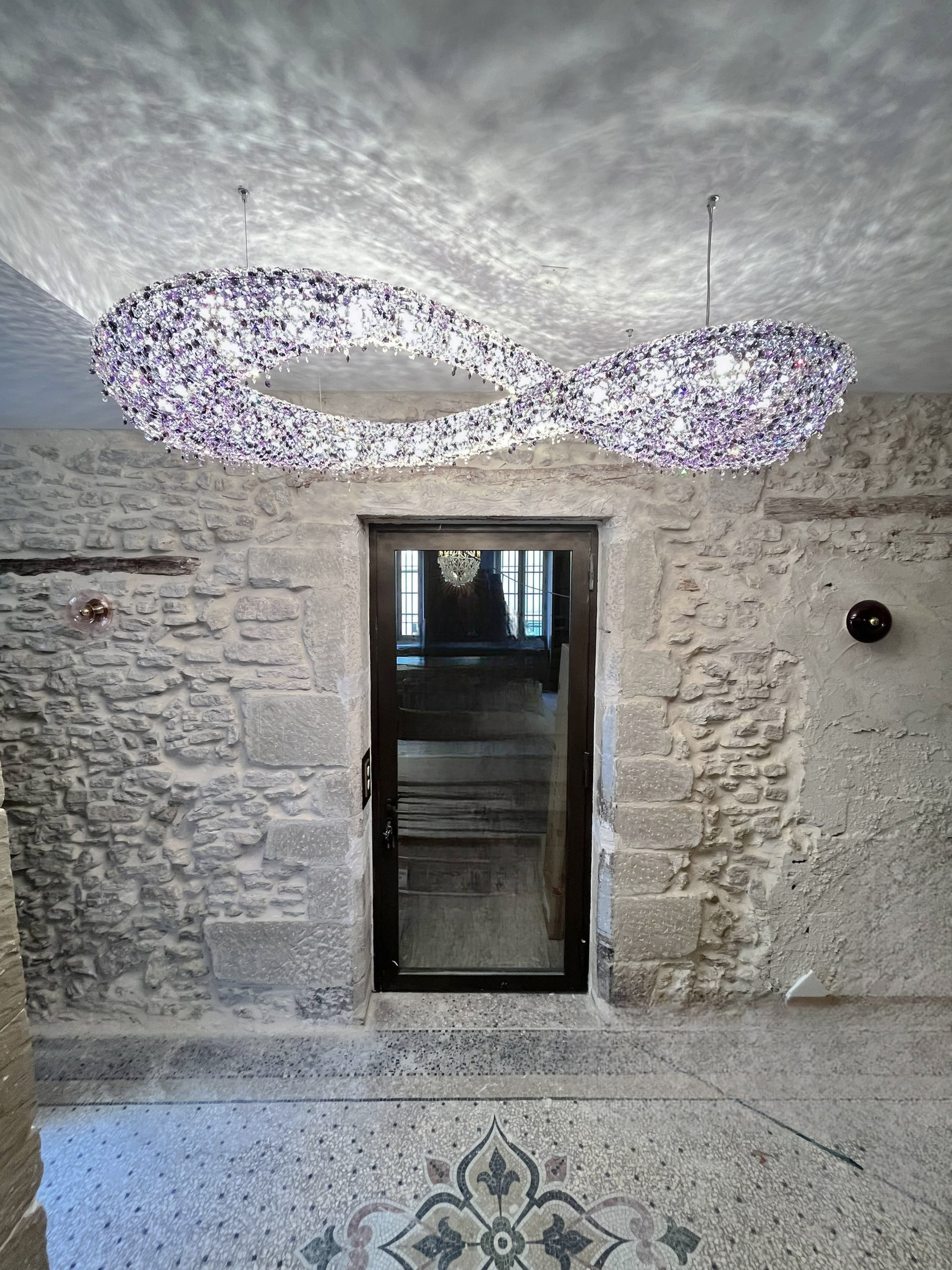 purple Infinity crystal chandelier 