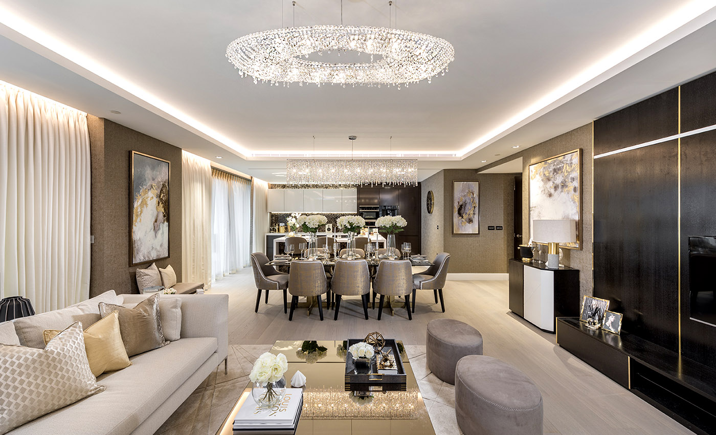 Project in London, Manooi Crystal Chandeliers