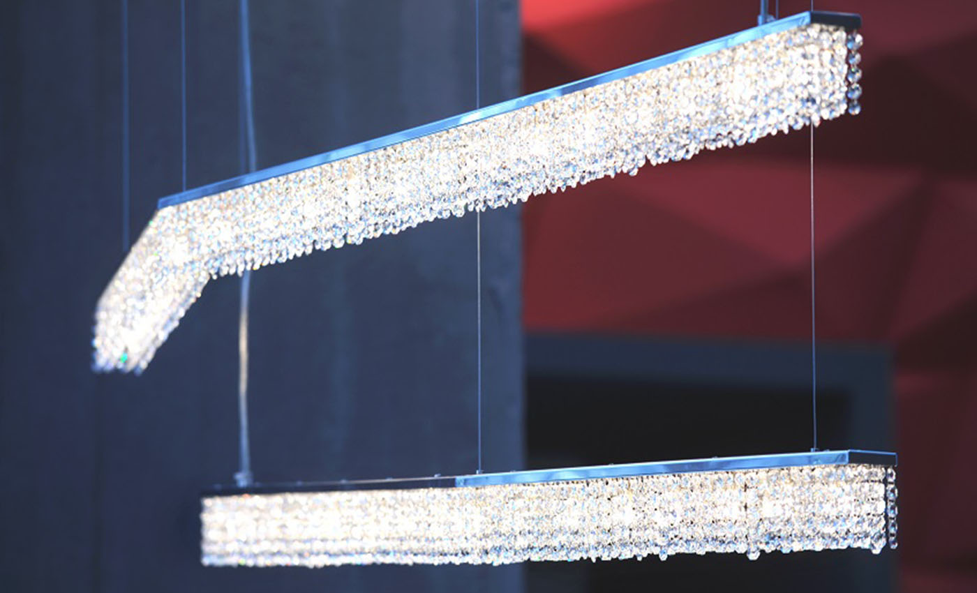 Bazaar: a FINE LINE times two, Manooi Crystal Chandeliers