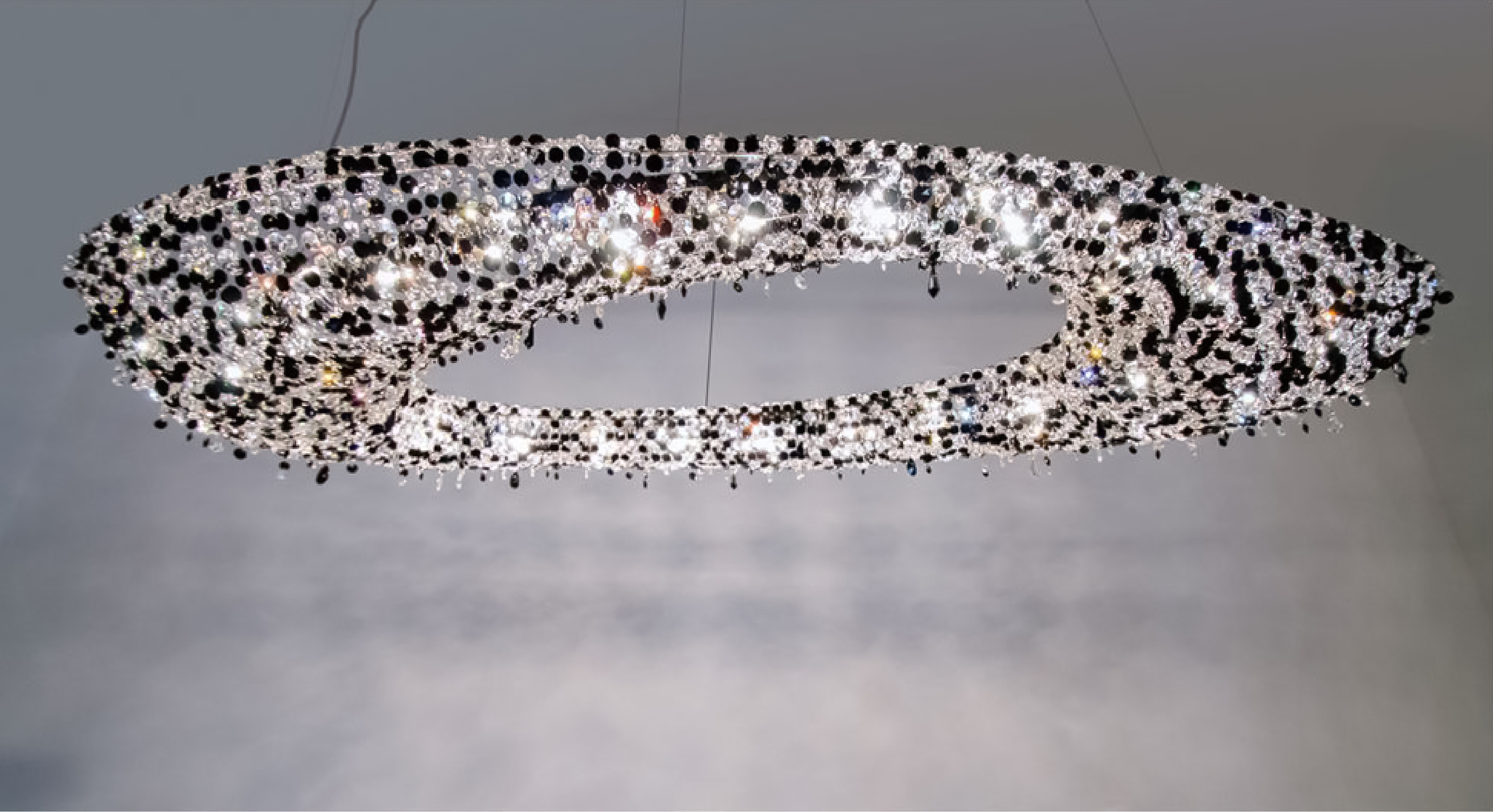 Crystal chandelier with black crystals