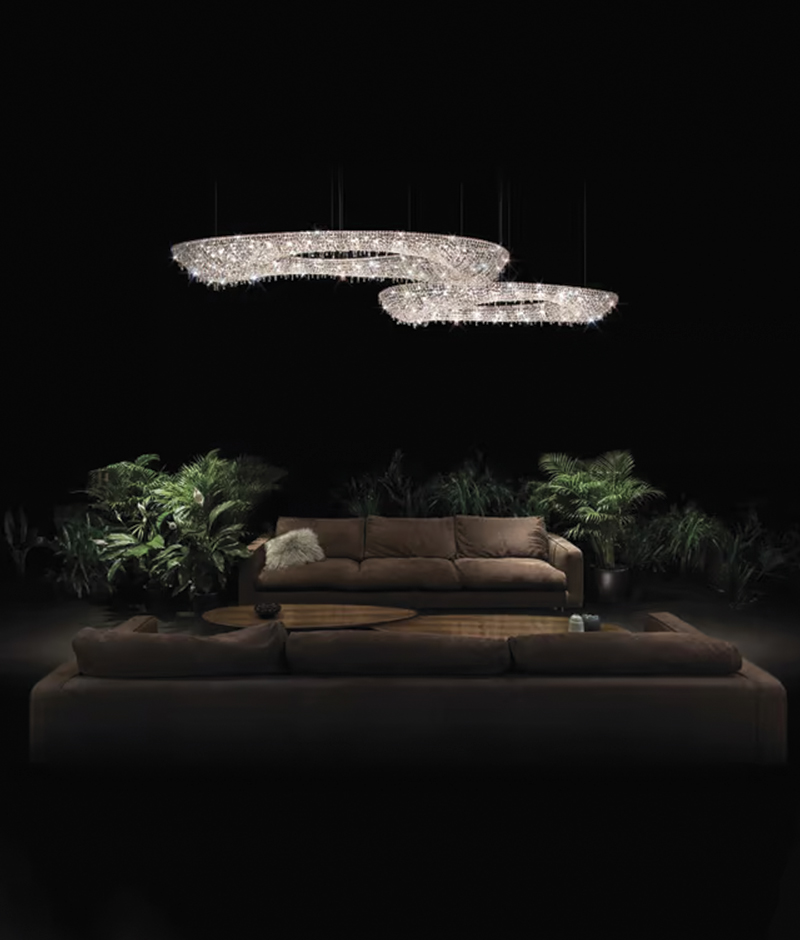 Artica crystal chandelier by Manooi interior 2