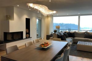 vague crystal chandelier in the dining area 01